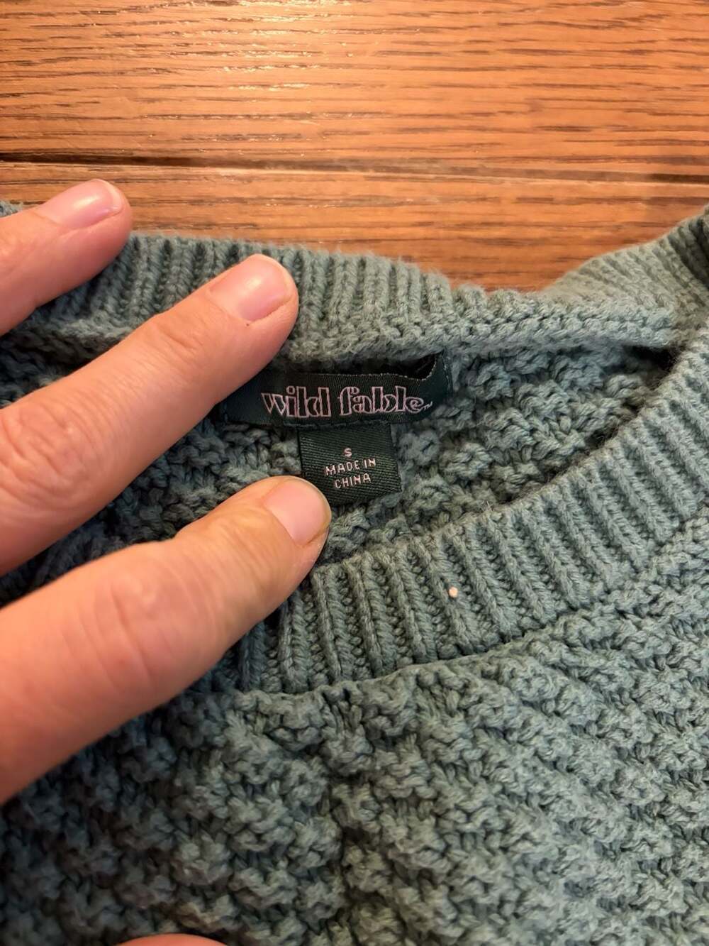 Wild Fable Green Cable Knit Crop Sweater Size S - Picture 2 of 2